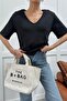 V-Neck Oversize Tshirt Black - 6