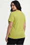 Women's Large Size Butterfly Stone Printed Yellow Blouse - 6