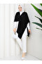 Women's Black Front Detailed Poncho Cardigan - 6