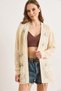 Women's Ecru Embroidered Openwork Seasonal Knitwear Cardigan Hrk-19000470 - 3