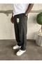 Anthracite Pleated Baggy Fabric Trousers - 2