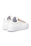 Men's Low Ankle Gold Zipper Designer White Sneakers - 3