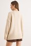Women's Stone Crew Neck Thick Ribbed Detailed Oversize Knitwear Sweater Kzk-19001088 - 6