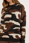 Women's Brown Leopard Pattern Thick Knitwear Sweater Kzk-19001162 - 5
