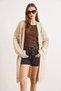 Women's Stone Shell Patterned Long Seasonal Knitwear Cardigan Hrk-19000468 - 2