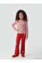 Red Hello Kitty Printed Girls' Spanish-Cut Ribbed Leggings