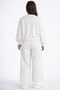 Girl's Cream Lace Detailed Wide-Leg Top and Bottom Tracksuit Set - 6