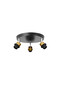 LED wall lamp, 3 E27 sockets, adjustable angle, base diameter 30 cm, black - 3