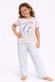 Girls Avocado Print Cotton Pajama Set – T-Shirt & Full Pants Nightwear