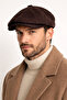 Men's Brown Wool Cap Hat Classic Newsboy Style, Comfortable Design with Elastic Back - 5