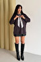 Premium Modal Scarf Detailed Crew Neck Oversize Tunic 3170 - 3