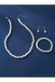Set of 3 - Faux Pearl Necklace, Bracelet and Earrings - 2