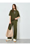 Olive Slogan Print Oversized T-Shirt - 2