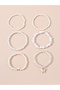 Set of 6 - Butterfly Pendant Faux Pearl Bracelets - 4