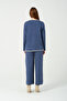Hatunatila Crochet Knitted Knitwear Double Set with Pockets 3052 Navy Blue - 8