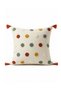 Colorful Polka Dot Punch Embroidered Tasseled Decorative Throw Pillow Cover 42X42 cm Cotton Panama Linen - 7