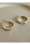 Set of 2 - Hollow Studded Rings - 4