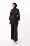 Shirt Collar Belted Waist Double Crepe Woven Hijab Suit 3167 - 3