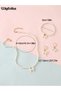 Set of 3 - Bow Pendant Faux Pearl Necklace, Bracelet, and Earring - 5