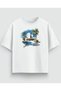 White Oversized Printed Men's T-Shirt