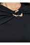 Black Knit Top with Gold Metal Detail - 4