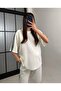 Women's White Oversize Stripe Detailed Double Stretch Modal Set - 3
