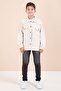 Boy's 3-Piece Set with Cream Buttoned Pocket Shirt and Jean Trousers 23635 - 2