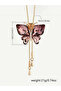 Butterfly Shaped Pendant Long Necklace - 6