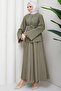 Ring Pattern Embossed Double Set Khaki Hm2881 - 3