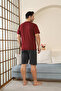 100% Cotton Short-Sleeve Pocketed Men's Shorts Pajama Set 2015 - 5