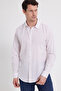 Men's Slim Fit Slim Fit Long Sleeve 100% Cotton Linen Texture Striped Shirt - 7