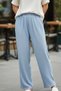 Women's Comfortable Fit Tiril Tiril Strawberry Fabric Trousers-Blue - 3