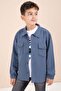 Boy's 3-Piece Set with Blue Buttoned Pocket Shirt and Jean Trousers 23634 - 2