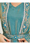 Green Embellished Kimono and Maxi Dress Modest Set - 4