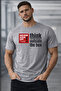Think Outside Text Detailed Basic T-Shirt