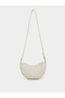 White Plain Shoulder Bag with Zip Closure - 2