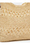 Beige Woven Straw Beach Shoulder Bag - 3