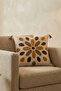 Bohemian Damla Punch Embroidered Decorative Throw Pillow Cover 42X42 cm Cotton Panama Linen - 2