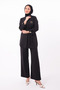 Shirt Collar Belted Waist Double Crepe Woven Hijab Suit 3167 - 5