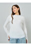 White Overlock Stitch Detail T-Shirt - 3