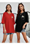 2-Pack Women's Printed Oversize Crew Neck Short Sleeve T-Shirt