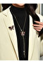 Butterfly Shaped Pendant Long Necklace - 2