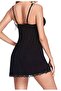 Aidan Black Elegant Lace Soft Nightgown with Rope Straps - 6