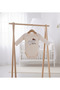 Cotton Crew Neck Baby Bodysuit with Snap Fasteners on the Shoulder and Bottom - 2
