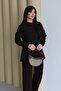 Shoulder Snap Detailed Crew Neck Oversize Modal Hijab Set 3168 - 3