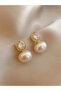 Faux Pearls Rhinestones Earrings - 6
