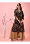 Embroidered Gold Foil Paisley Print Chanderi Festive Kurta