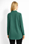 Emerald Green Viscose V-Neck Relaxed Fit Long Sleeve Women's Shirt Blouse - 2