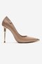 Carlas Beige Patent Leather Women's Heeled Shoes - 4