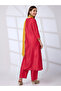 Mirror Work Pleated A-Line Kurta, Pants and Sequined Taping Dupatta Festive Set - 3